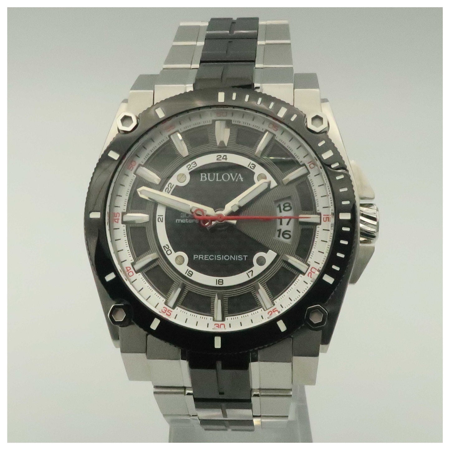 Front view of Bulova Precisionist Men's Quartz Watch 98B180-SDV