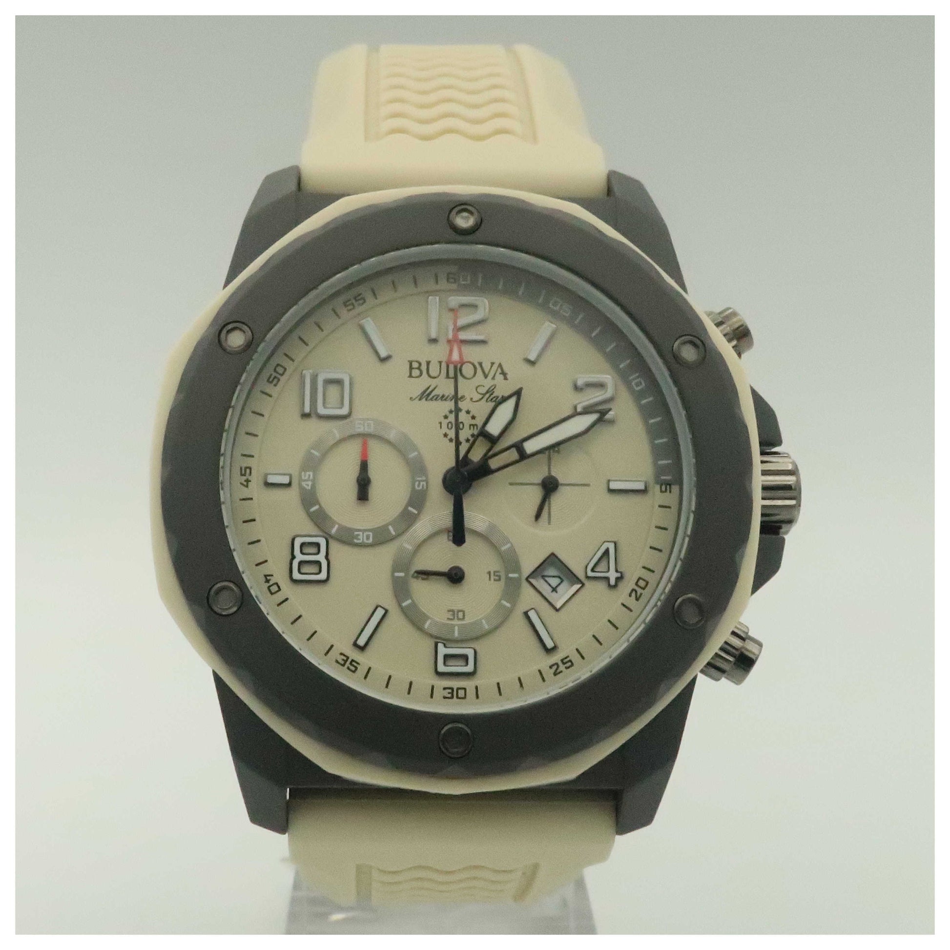 Front view of Bulova Marine Star Men's Japanese Quartz (Battery-Powered) Watch 98B201-SDV