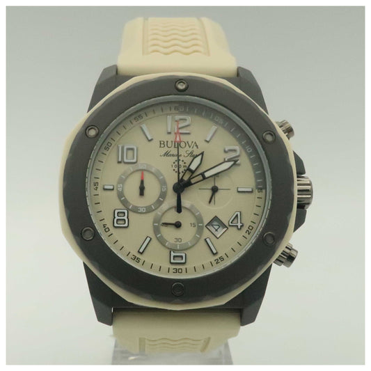 Front view of Bulova Marine Star Men's Japanese Quartz (Battery-Powered) Watch 98B201-SDV