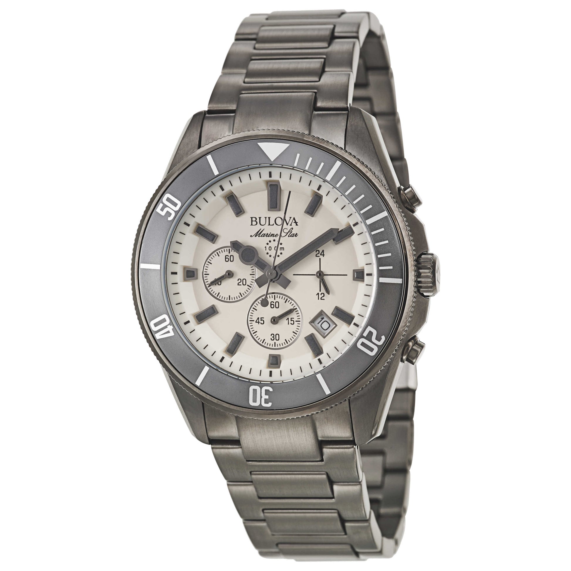 Front view of Bulova Marine Star Men's Japanese Quartz (Battery-Powered) Watch 98B205