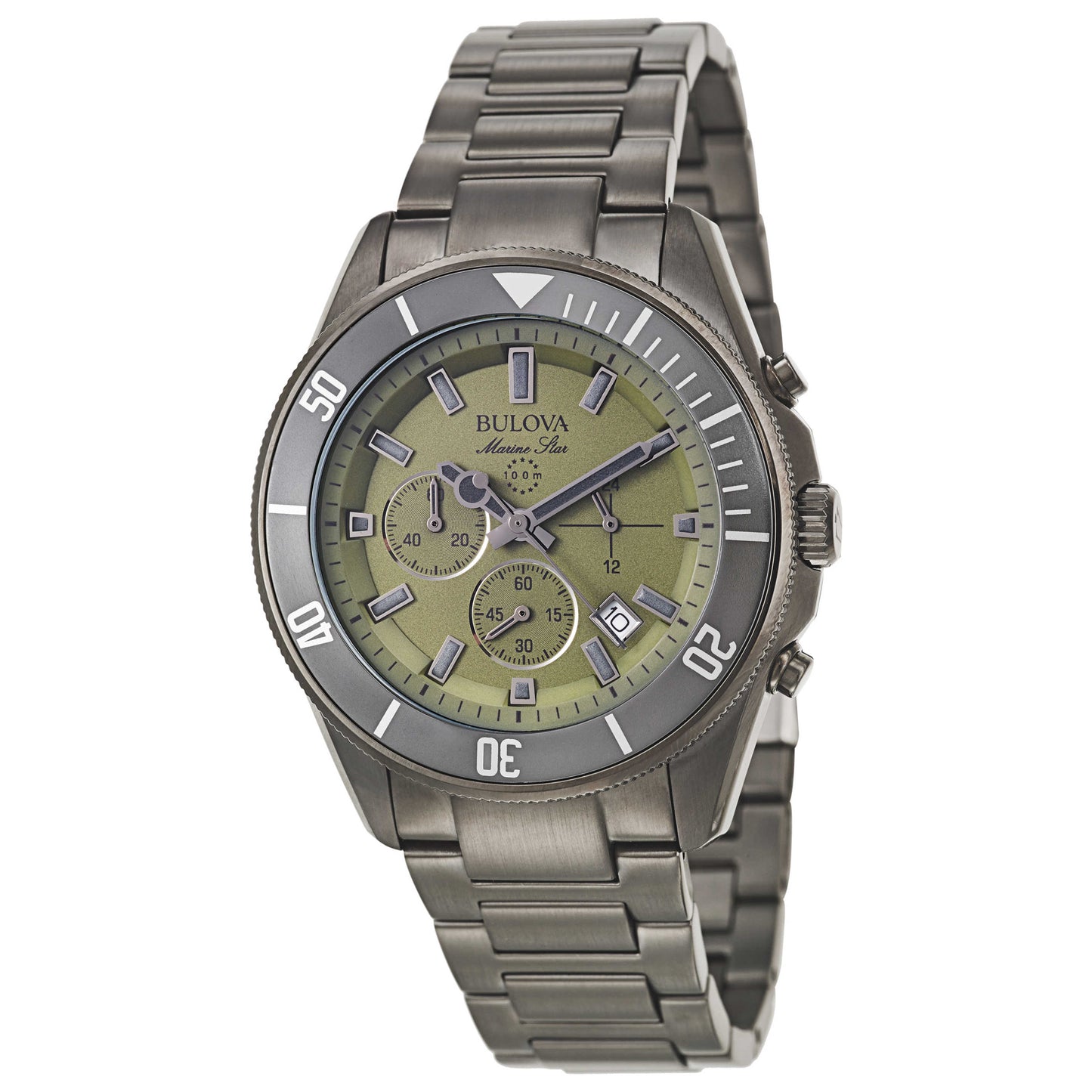 Front view of Bulova Marine Star Men's Japanese Quartz (Battery-Powered) Watch 98B206