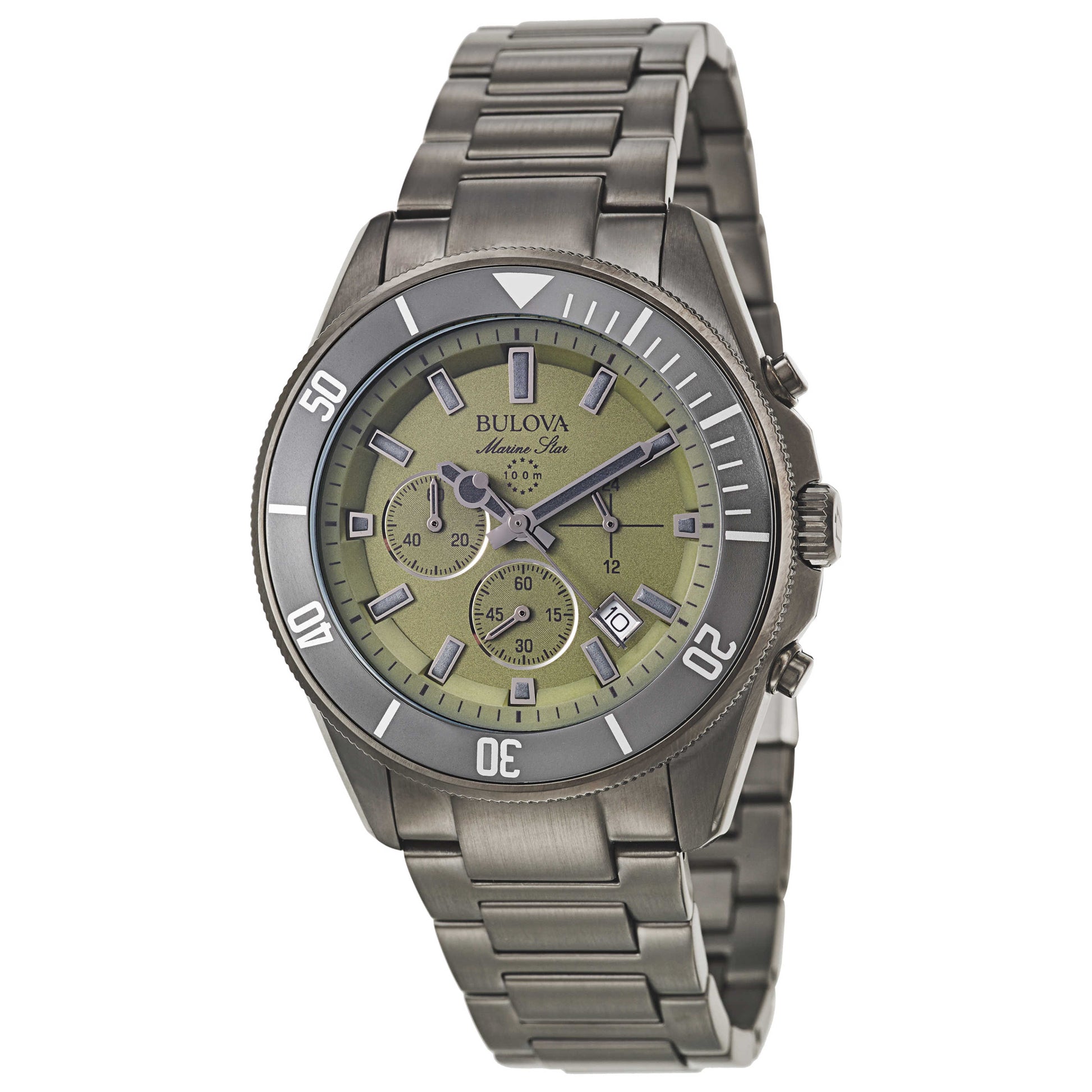 Front view of Bulova Marine Star Men's Japanese Quartz (Battery-Powered) Watch 98B206