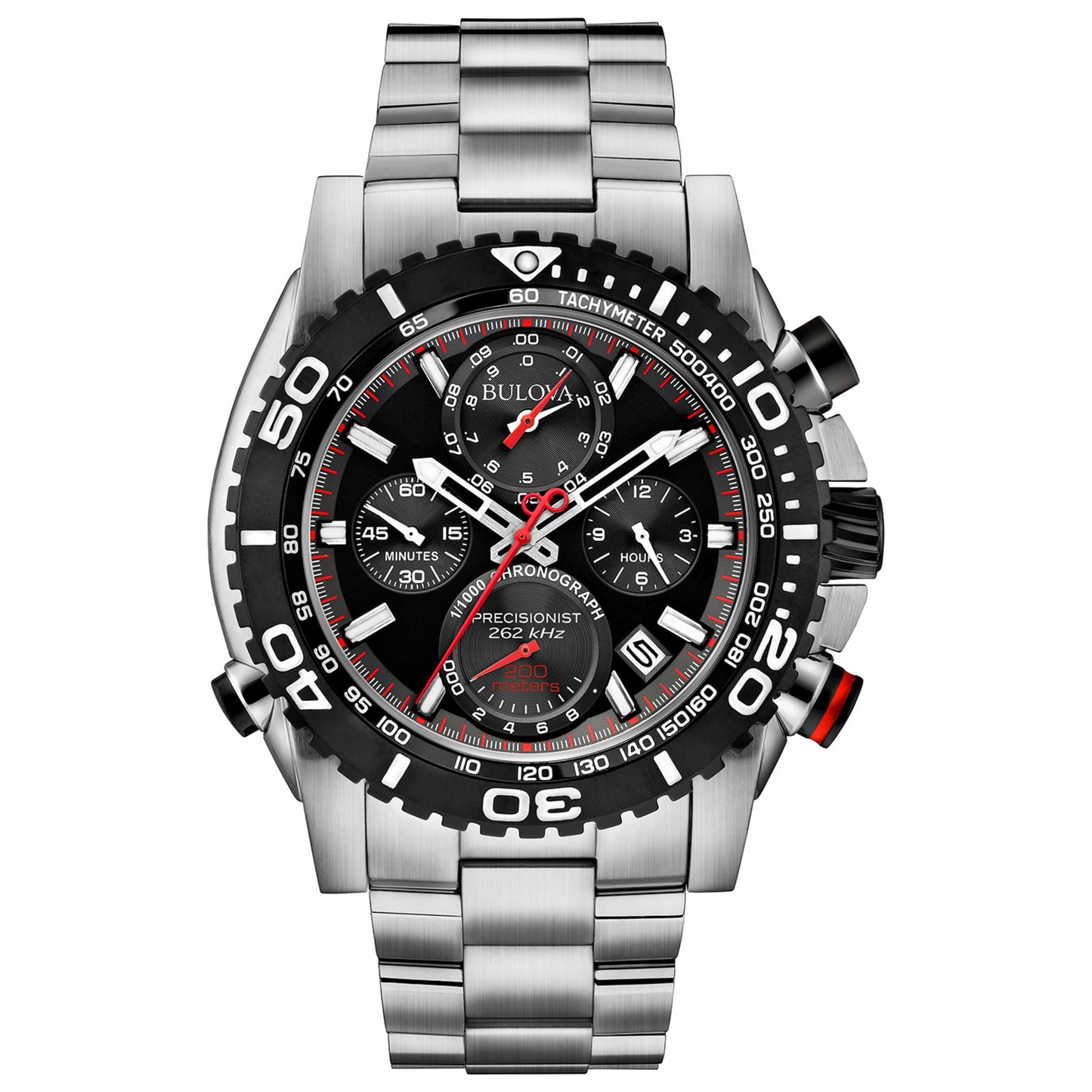 Front view of Bulova Precisionist Men's Quartz Watch 98B212