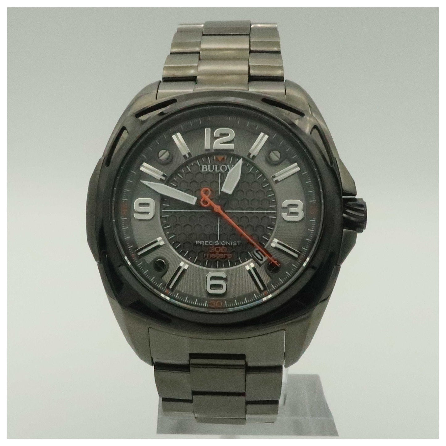 Front view of Bulova Precisionist Men's Japanese Quartz (Battery-Powered) Watch 98B225-PO