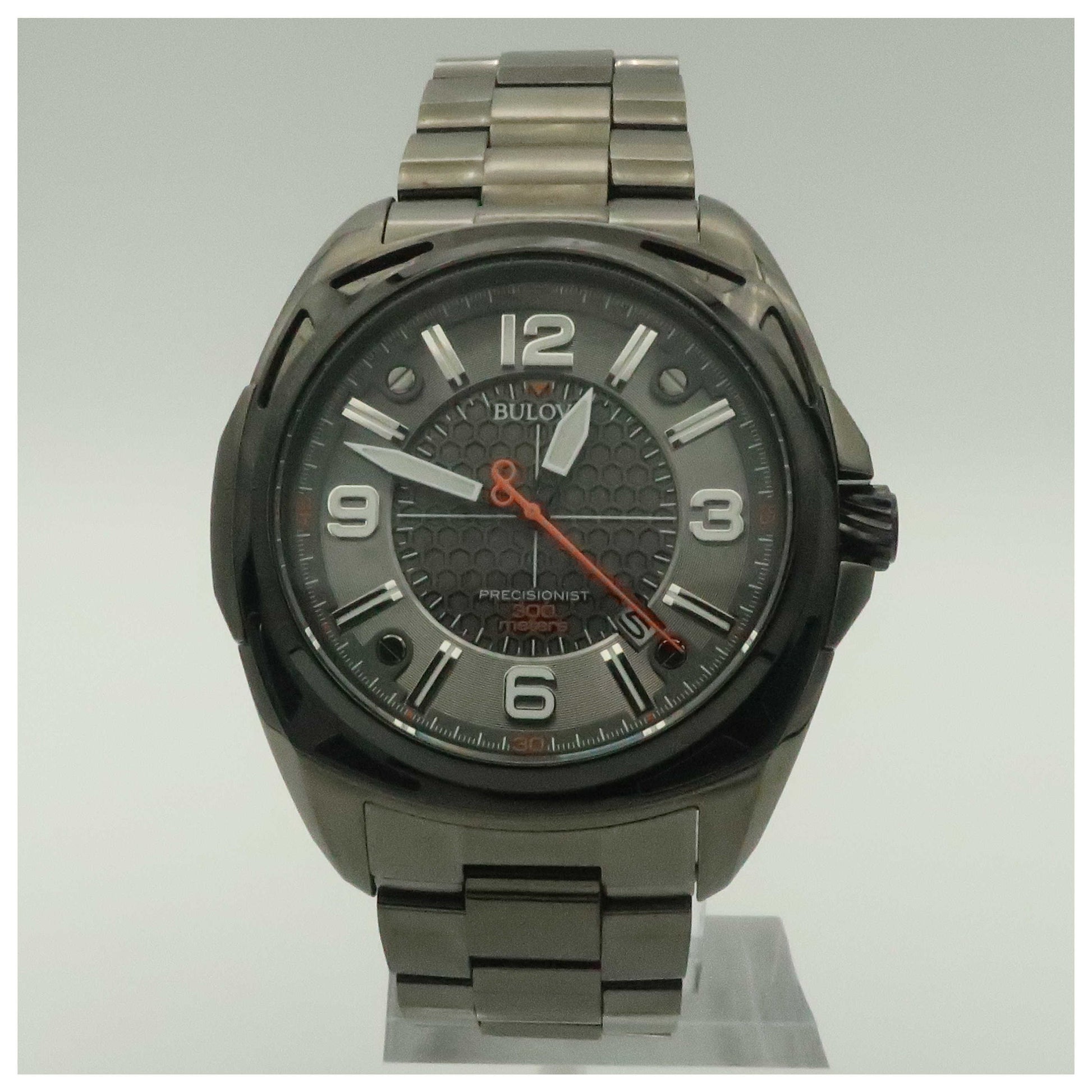 Front view of Bulova Precisionist Men's Japanese Quartz (Battery-Powered) Watch 98B225-PO