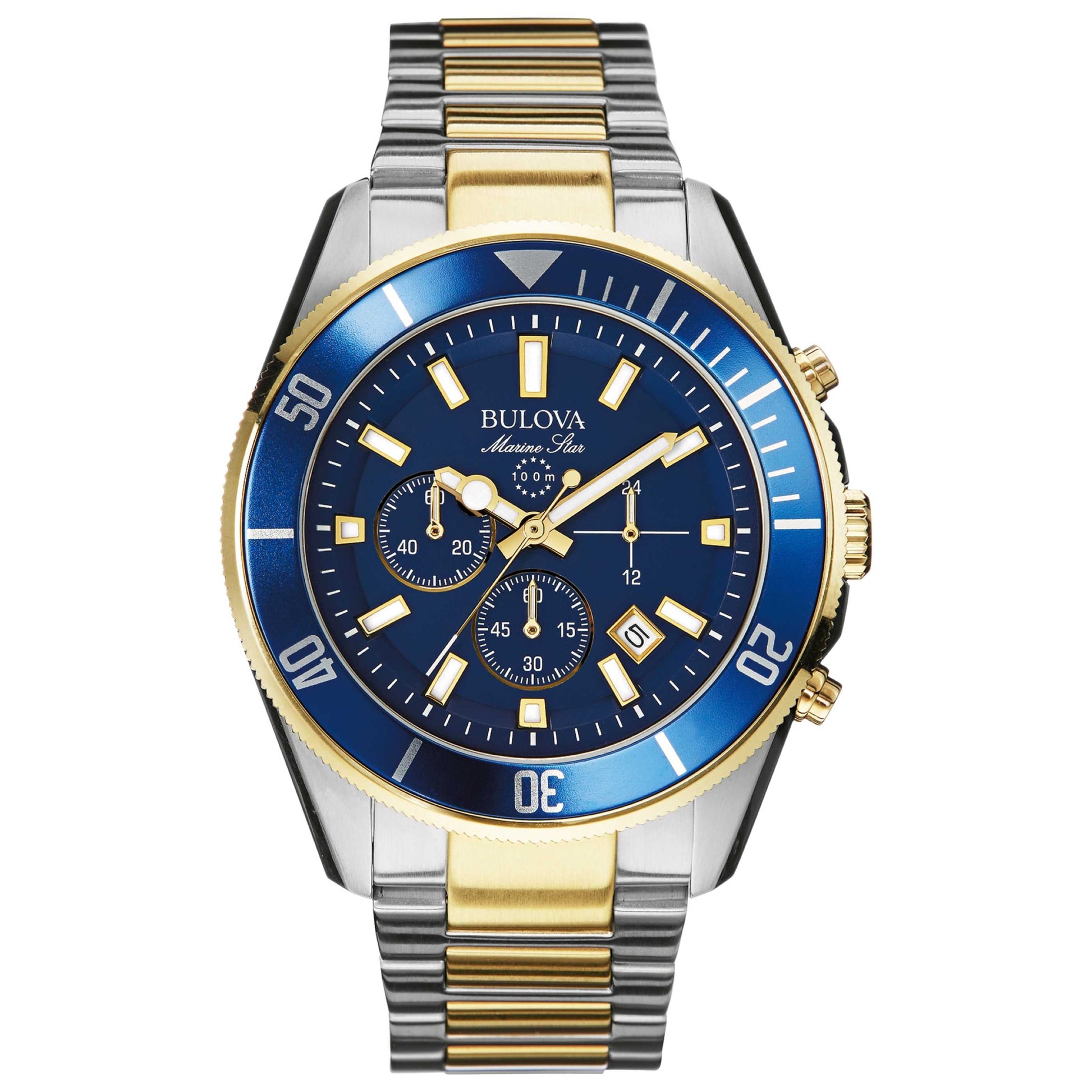 Front view of Bulova Marine Star Men's Quartz Watch 98B230