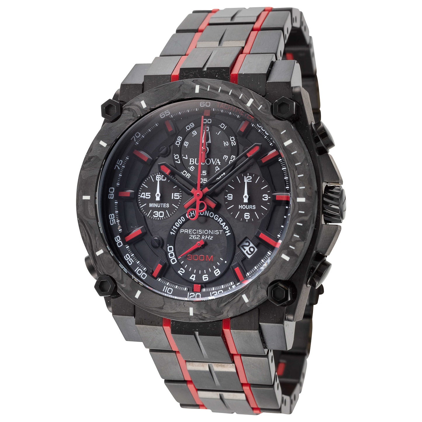 Front view of Bulova Precisionist Men's Quartz Watch 98B313