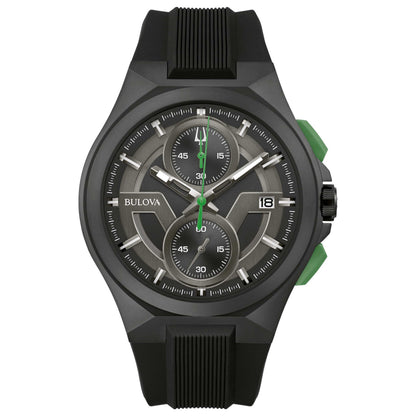 Front view of Bulova Maquina Men's Quartz Watch 98B381