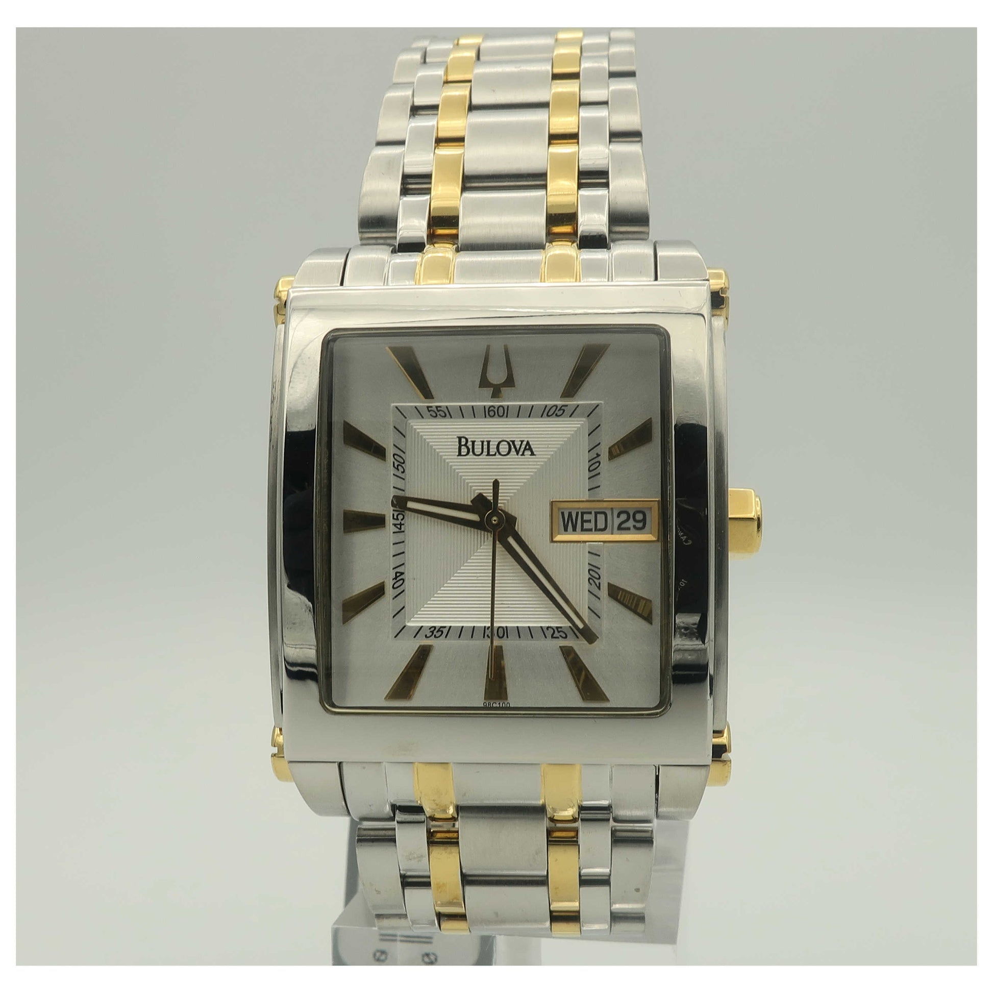 Front view of Bulova Dress Men's Quartz Watch 98C100-PO