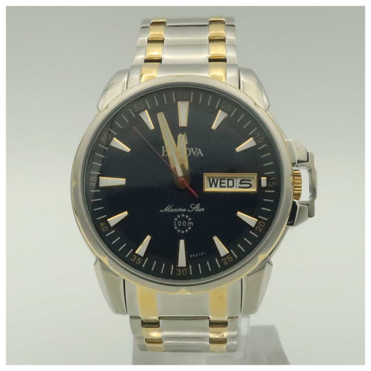 Front view of Bulova Marine Star Men's Quartz Watch 98C101-PO2