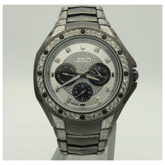 Front view of Bulova Crystal Men's Quartz Watch 98C102-SDV