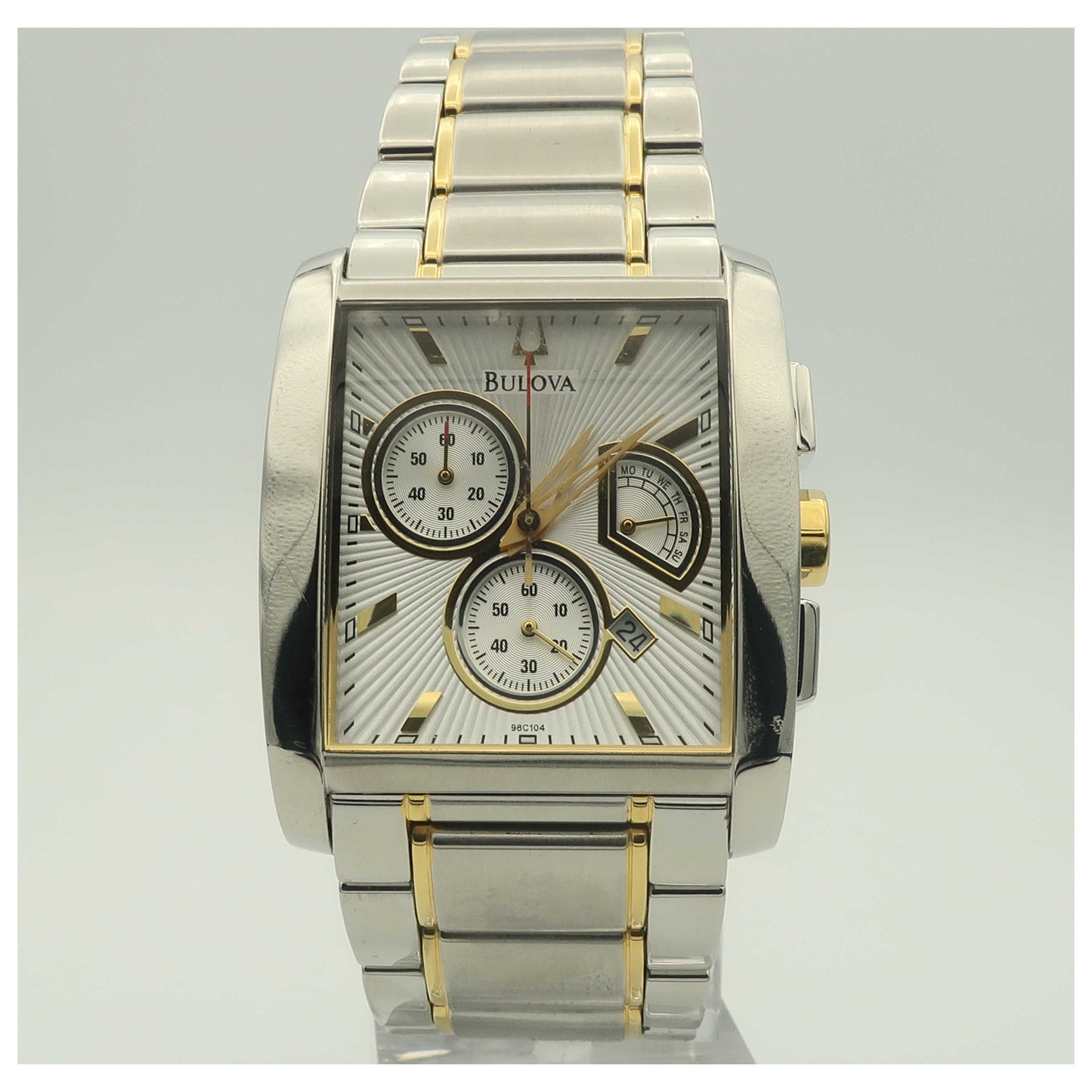 Front view of Bulova Chronograph Men's Quartz Watch 98C104-PO