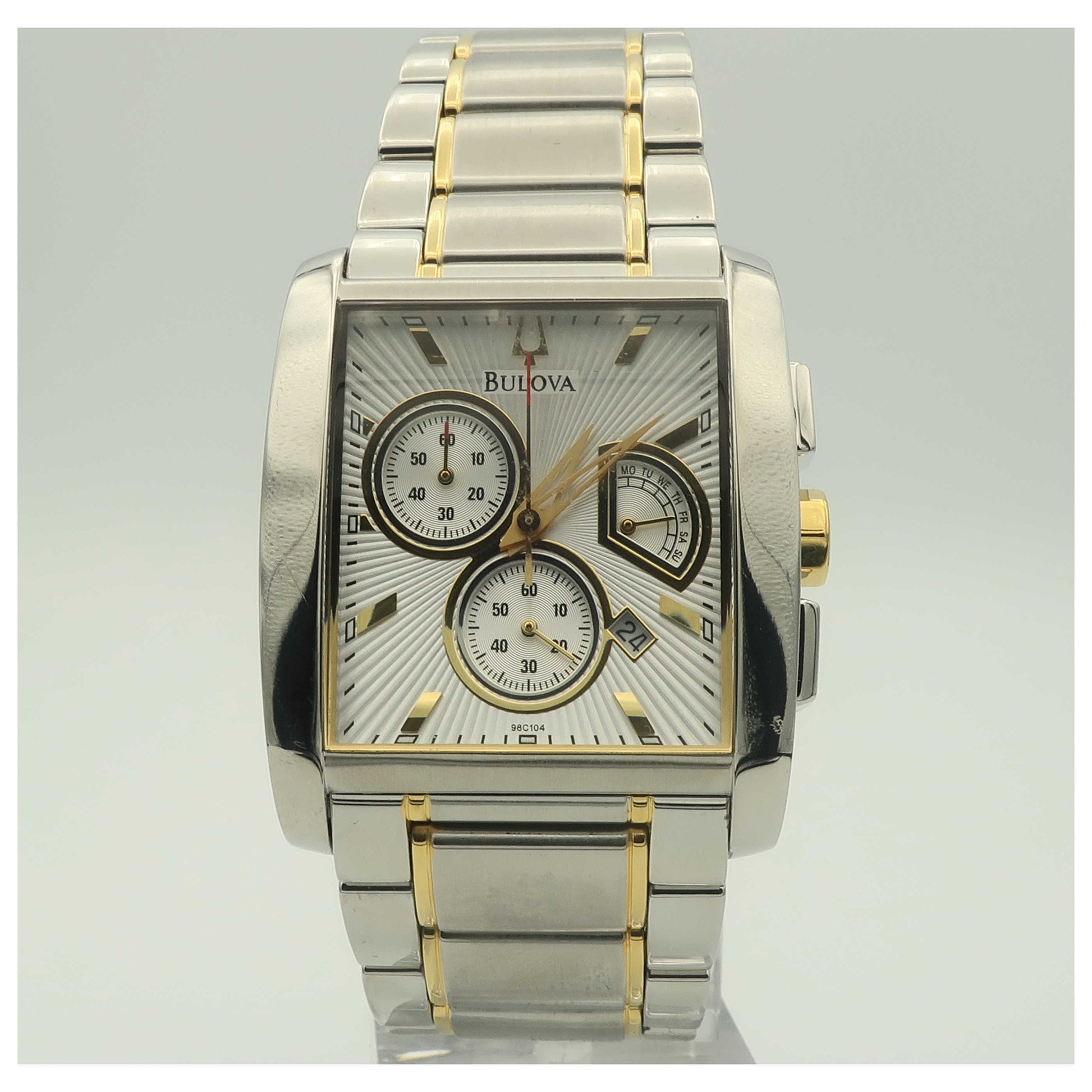 Front view of Bulova Chronograph Men's Quartz Watch 98C104-PO