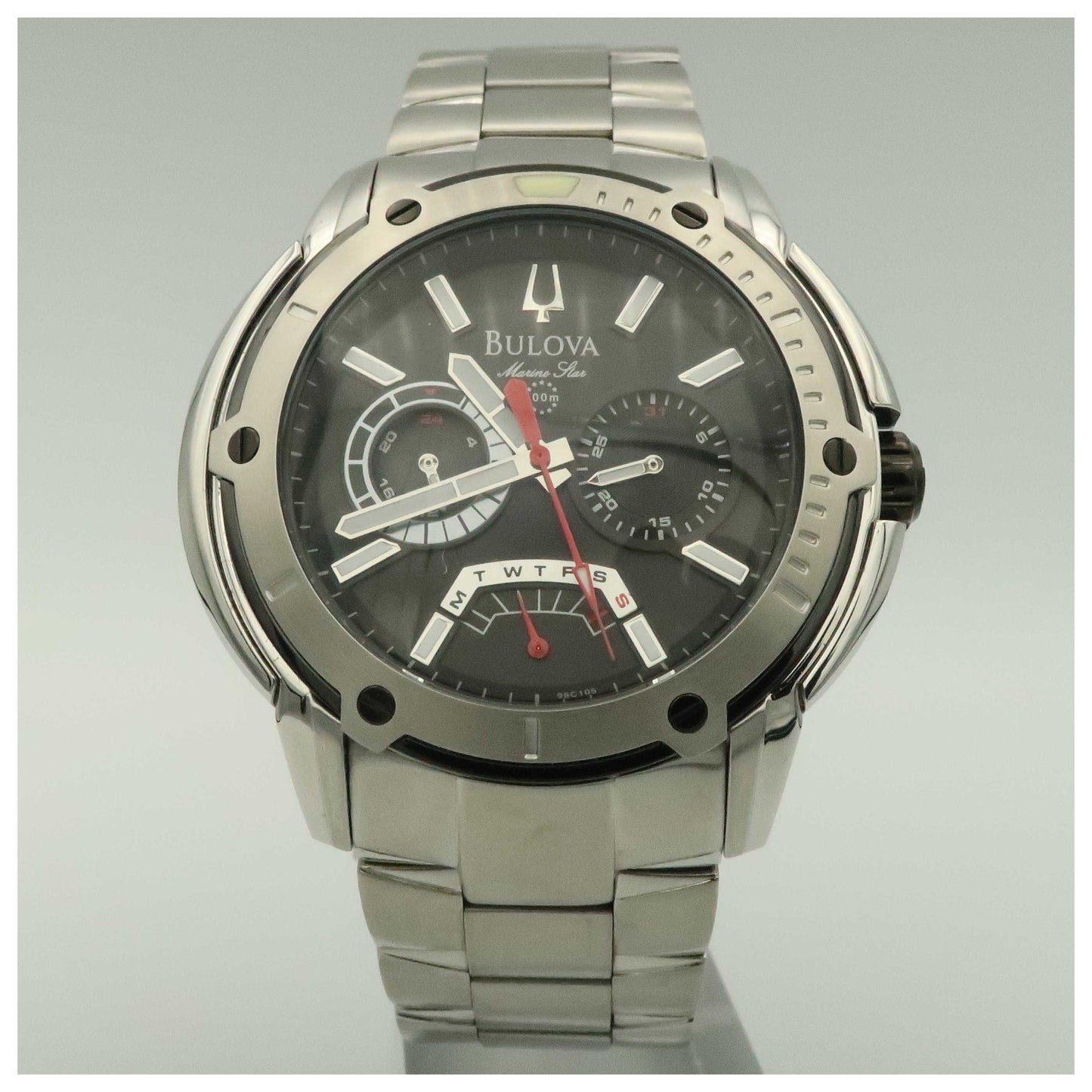 Front view of Bulova Marine Star Men's Quartz Watch 98C105-PO