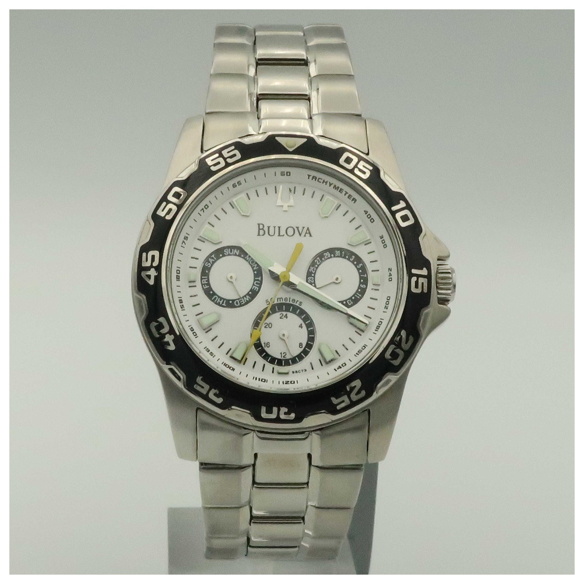 Front view of Bulova Day Date Men's Quartz Watch 98C73-PO