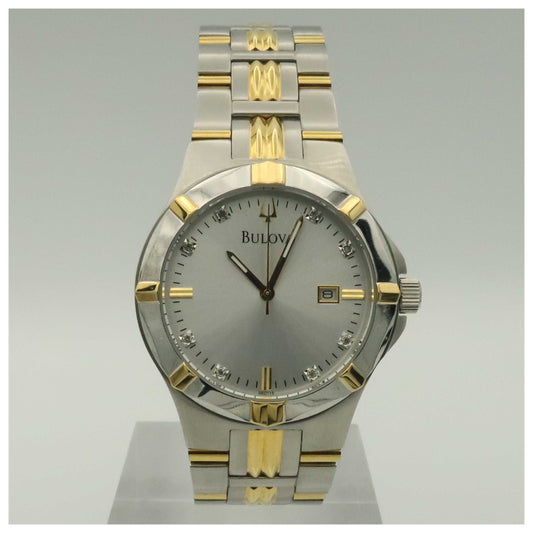 Front view of Bulova Diamonds Men's Quartz Watch 98D115-PO