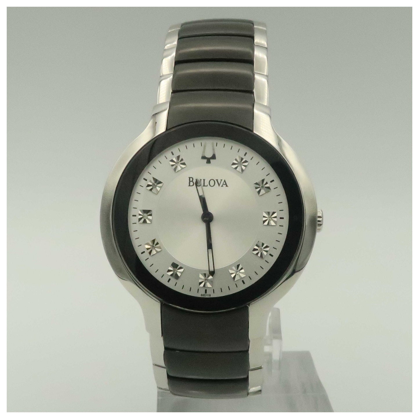 Front view of Bulova Diamonds Men's Quartz Watch 98D118-PO