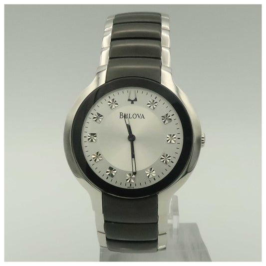 Front view of Bulova Diamonds Men's Quartz Watch 98D118-PO
