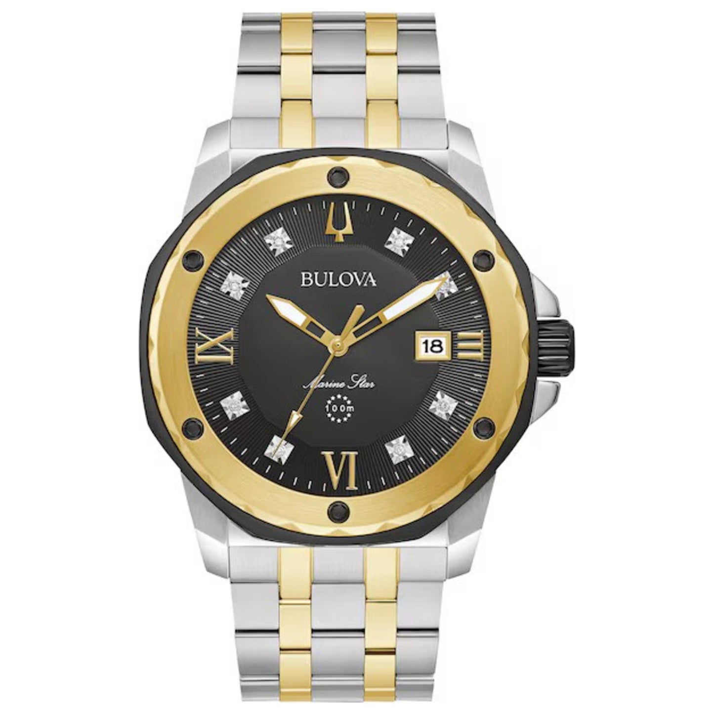 Front view of Bulova Marine Star Men's Quartz Watch 98D175