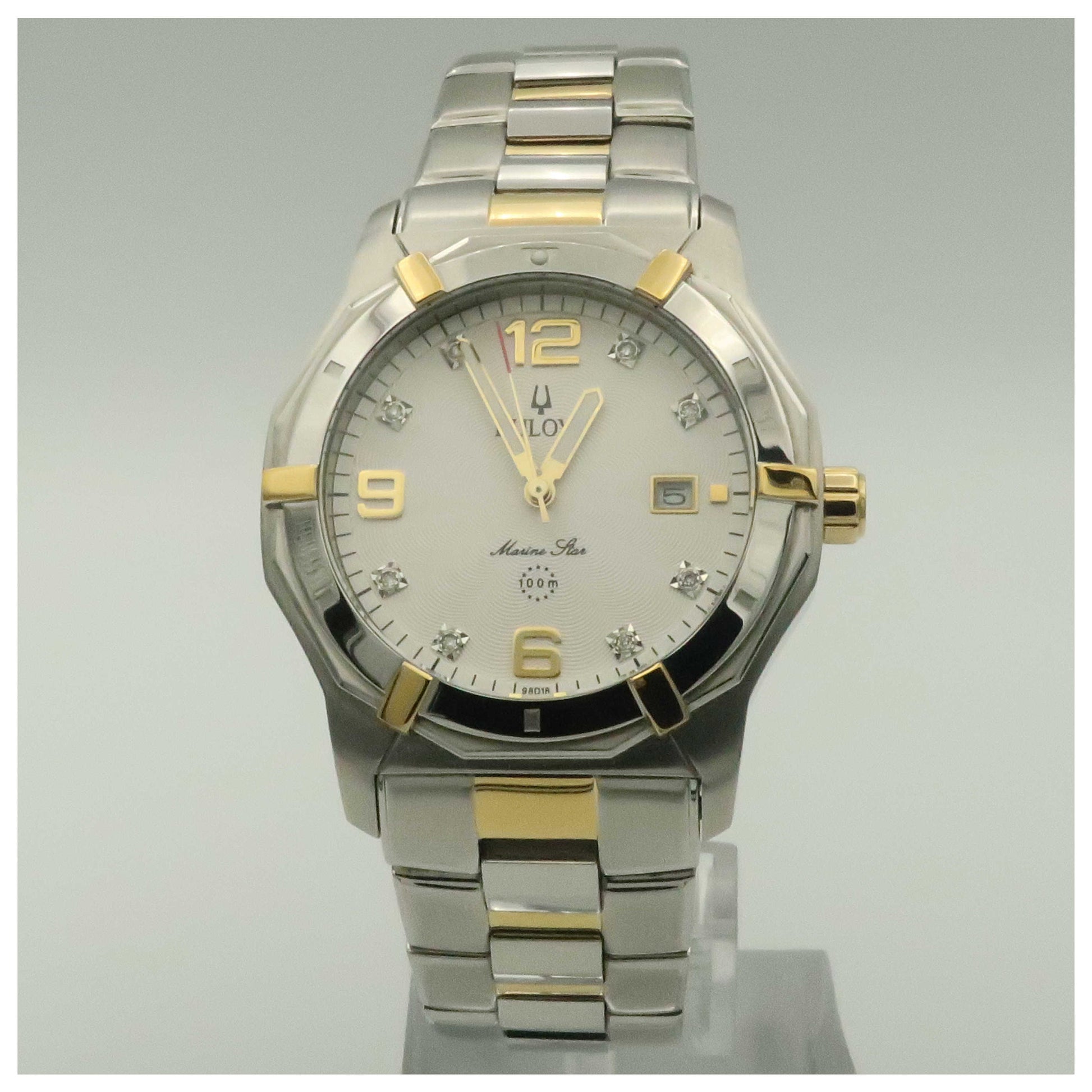 Front view of Bulova Marine Star Men's Quartz Watch 98D18-SDV