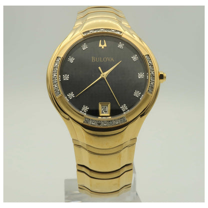 Front view of Bulova Diamonds Men's Quartz Watch 98E09-PO