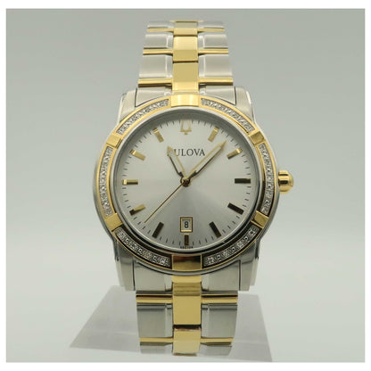 Front view of Bulova Diamonds Men's Quartz Watch 98E104-PO