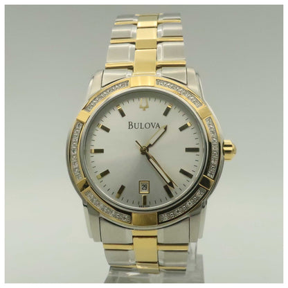 Front view of Bulova Diamonds Men's Quartz Watch 98E104-SDV