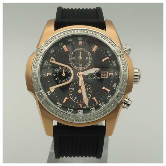 Front view of Bulova Diamonds Men's Quartz Watch 98E109-PO