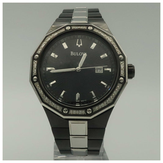 Front view of Bulova Diamonds Men's Quartz Watch 98E110-PO
