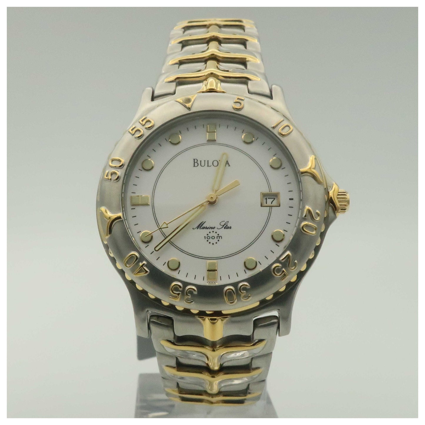 Front view of Bulova Marine Star Men's Quartz Watch 98G21-PO