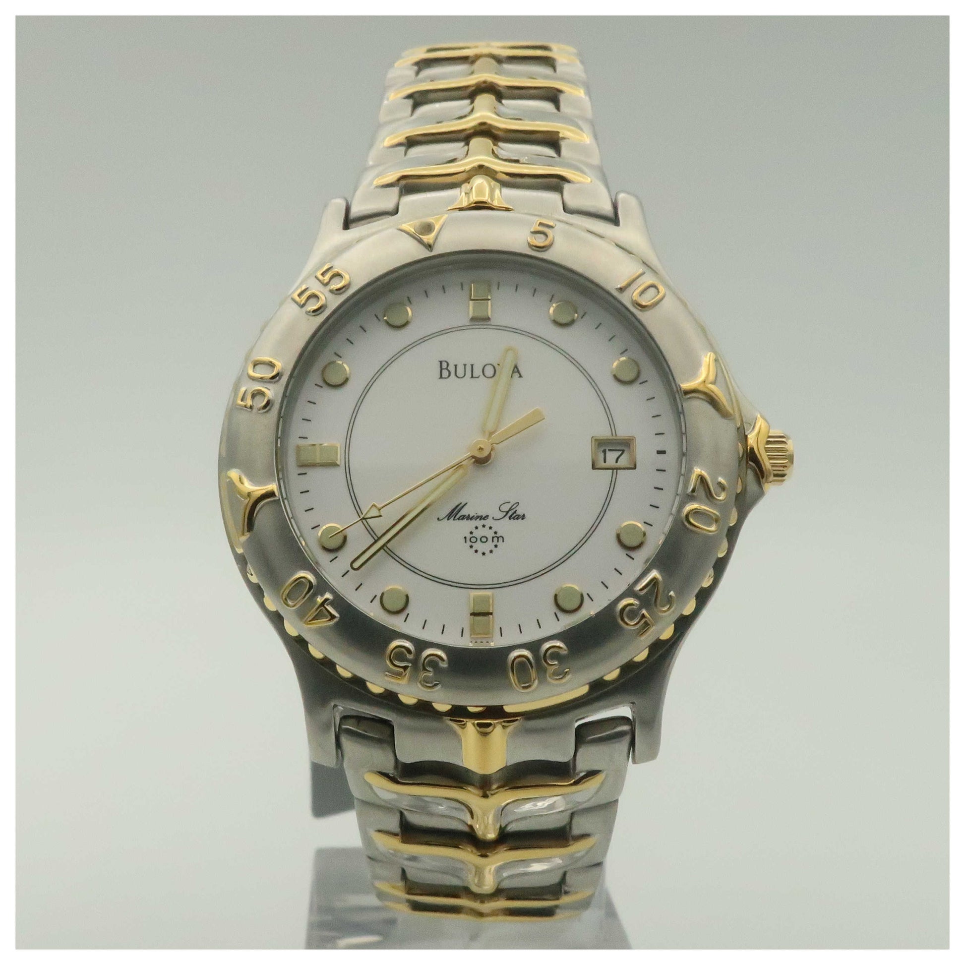 Front view of Bulova Marine Star Men's Quartz Watch 98G21-PO