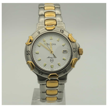 Front view of Bulova Marine Star Men's Quartz Watch 98G52-PO