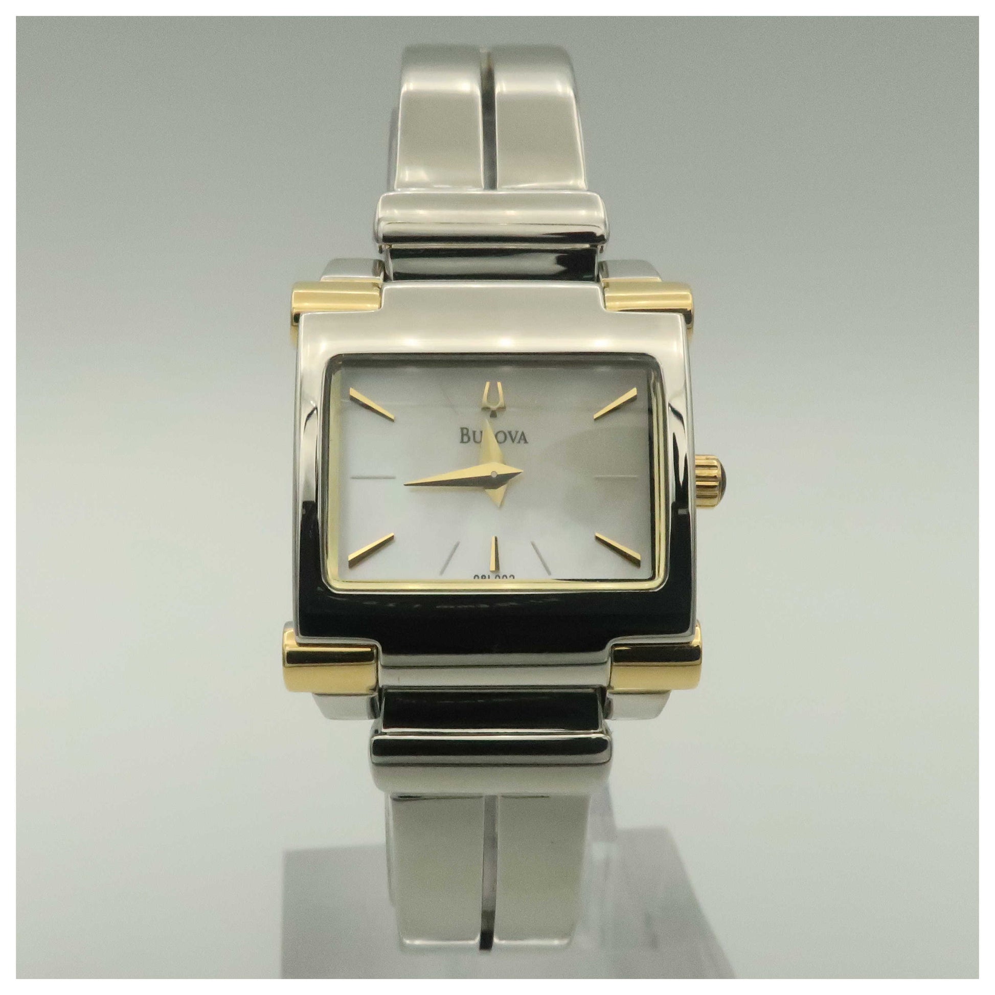 Front view of Bulova Bangle Women's Quartz Watch 98L002-PO