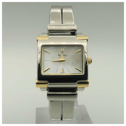 Front view of Bulova Bangle Women's Quartz Watch 98L002-PO