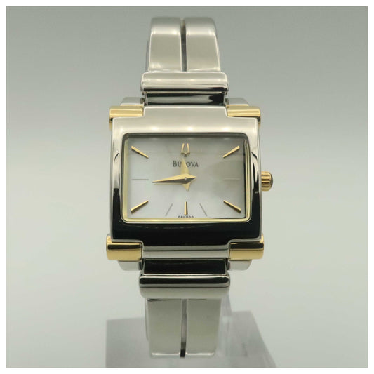 Front view of Bulova Bangle Women's Quartz Watch 98L002-PO