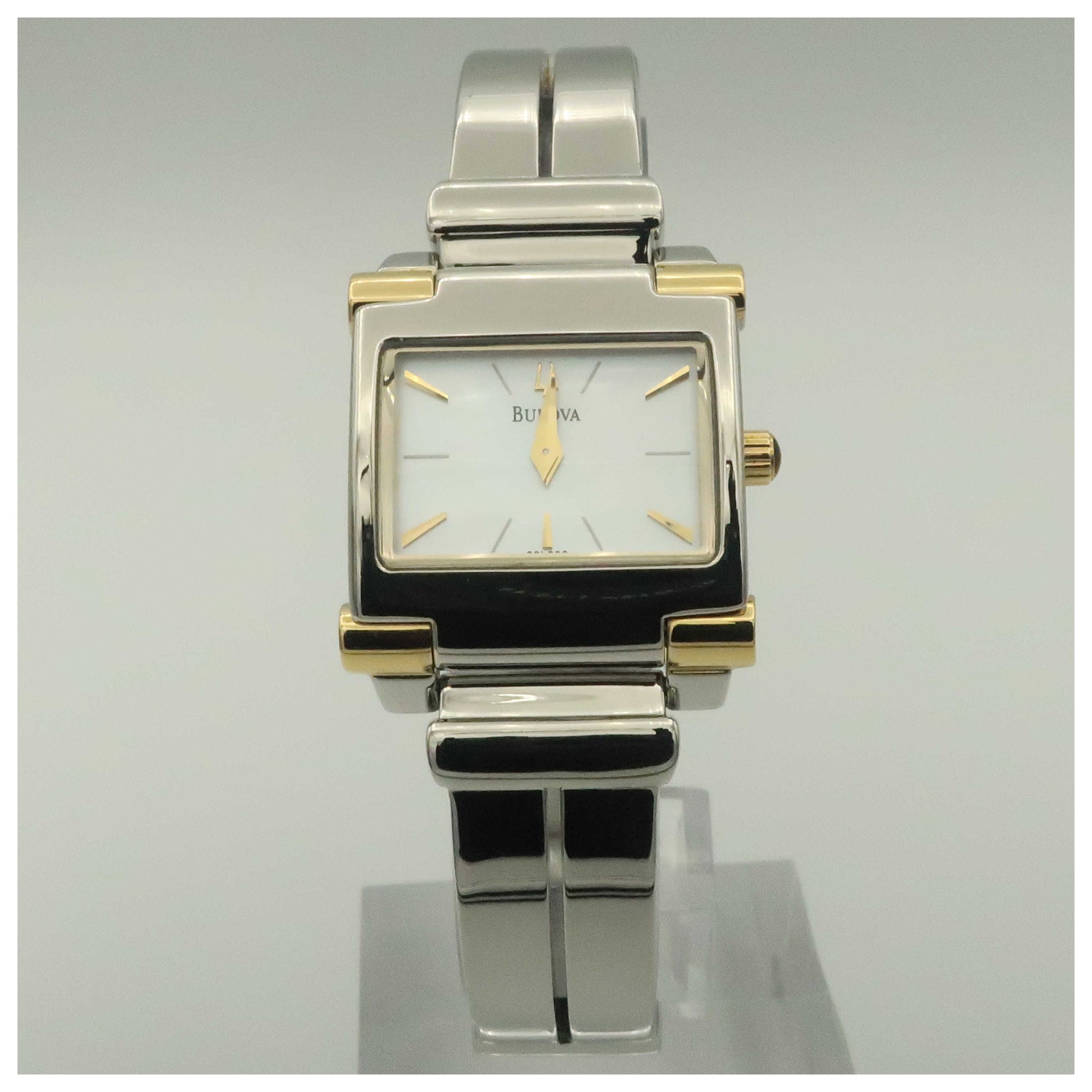 Front view of Bulova Bangle Women's Quartz Watch 98L002-SDV