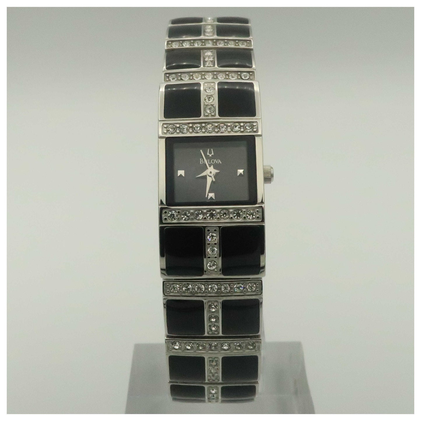 Front view of Bulova Crystal Women's Quartz Watch 98L109-PO