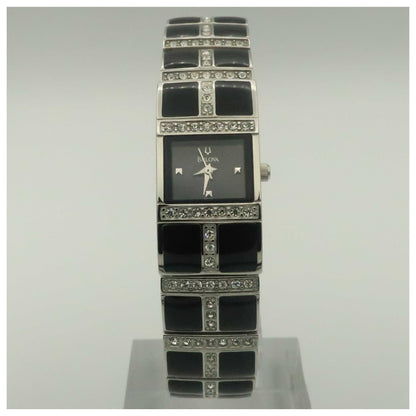 Front view of Bulova Crystal Women's Quartz Watch 98L109-PO