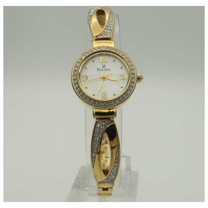 Front view of Bulova Crystal Women's Quartz Watch 98L122-PO