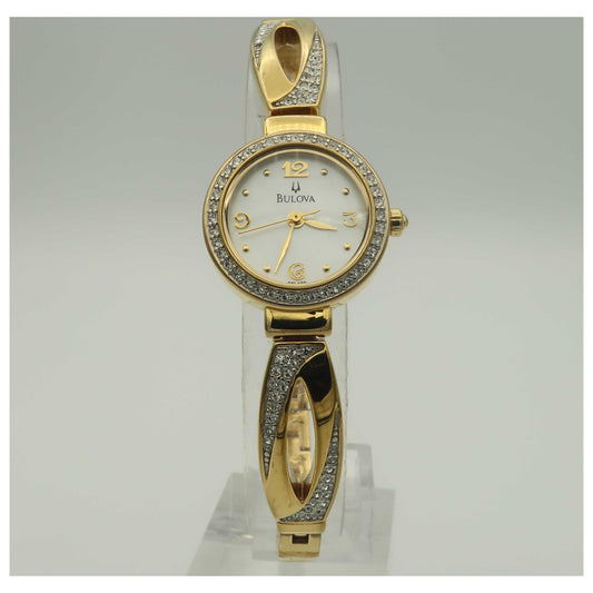 Front view of Bulova Crystal Women's Quartz Watch 98L122-PO