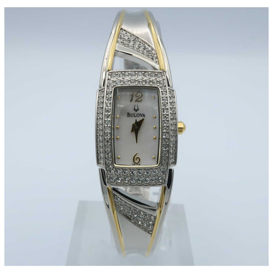 Front view of Bulova Crystal Women's Quartz Watch 98L128-SDV
