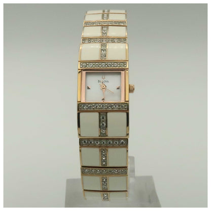 Front view of Bulova Crystal Women's Quartz Watch 98L134-PO