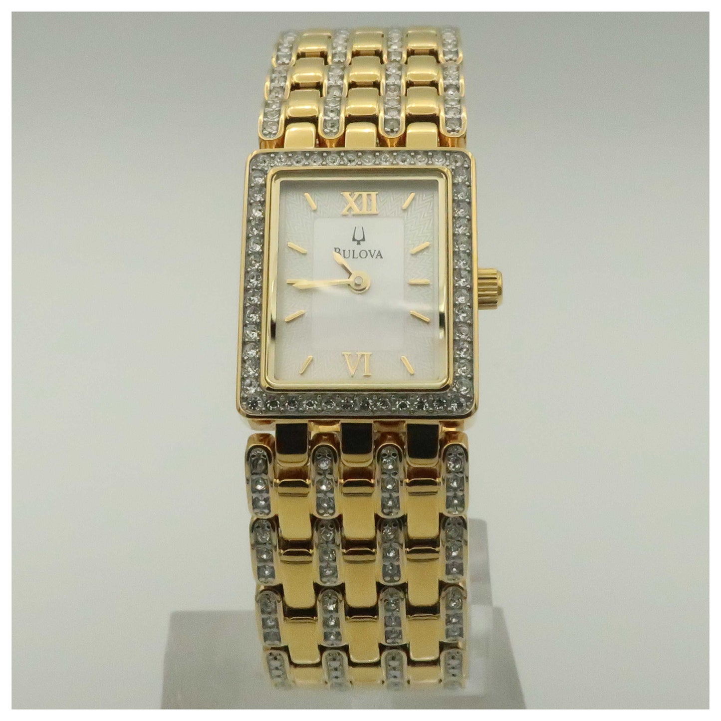 Front view of Bulova Crystal Women's Japanese Quartz (Battery-Powered) Watch 98L159-SDV