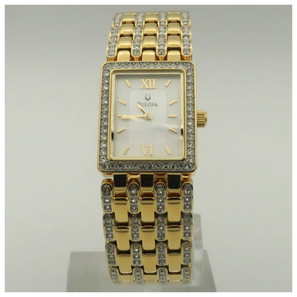 Front view of Bulova Crystal Women's Japanese Quartz (Battery-Powered) Watch 98L159-SDV