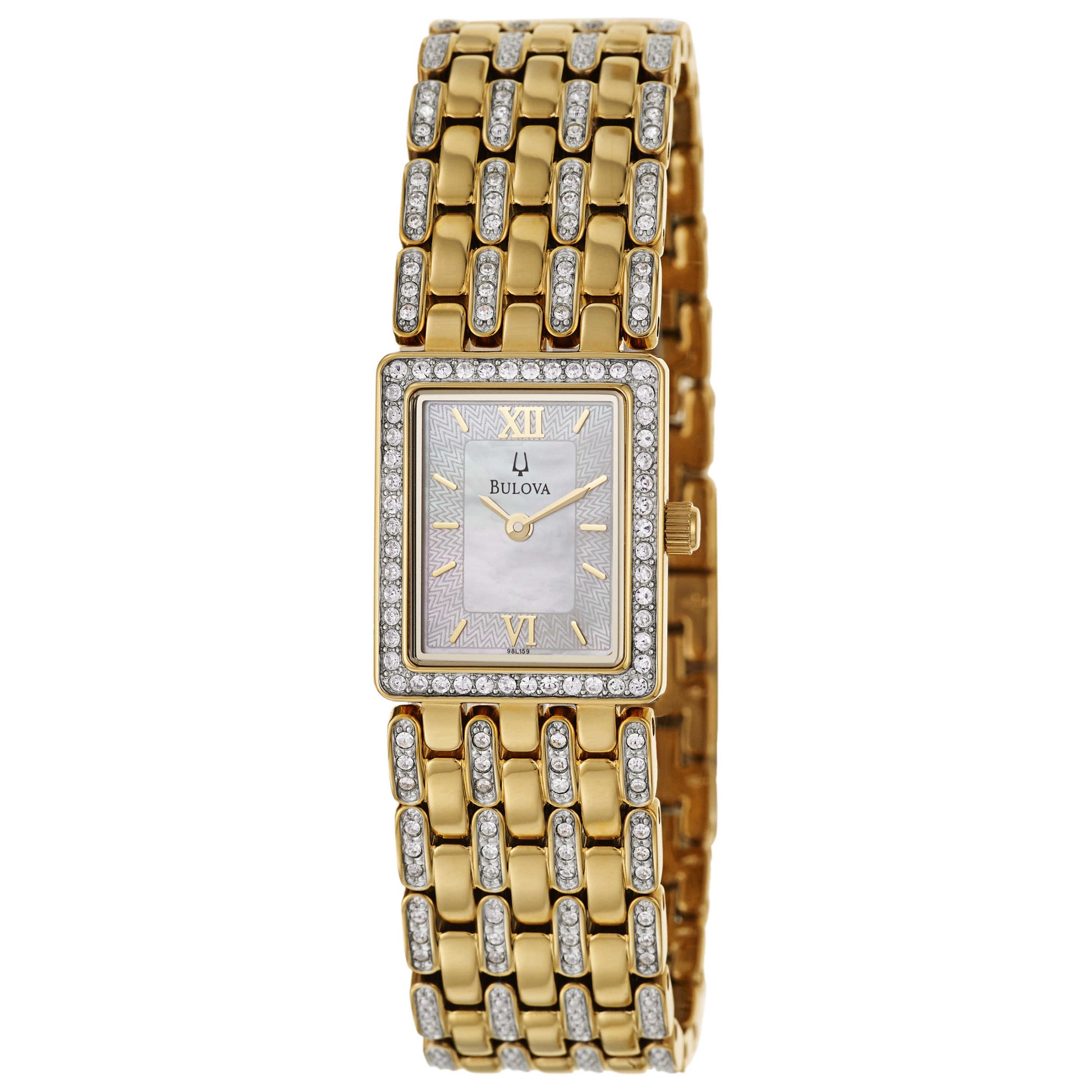 Front view of Bulova Crystal Women's Japanese Quartz (Battery-Powered) Watch 98L159