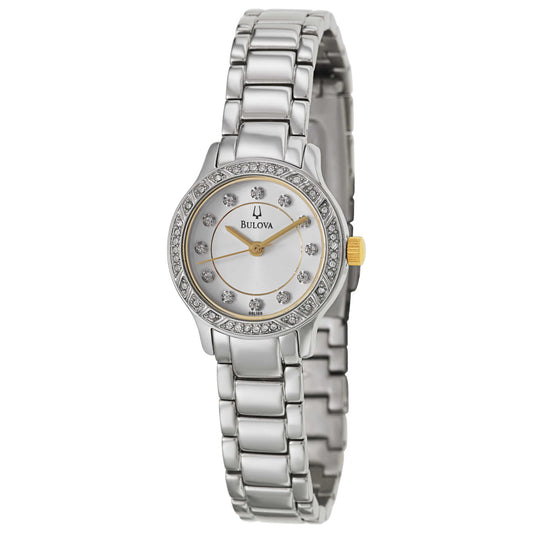 Front view of Bulova Crystal Women's Japanese Quartz (Battery-Powered) Watch 98L188