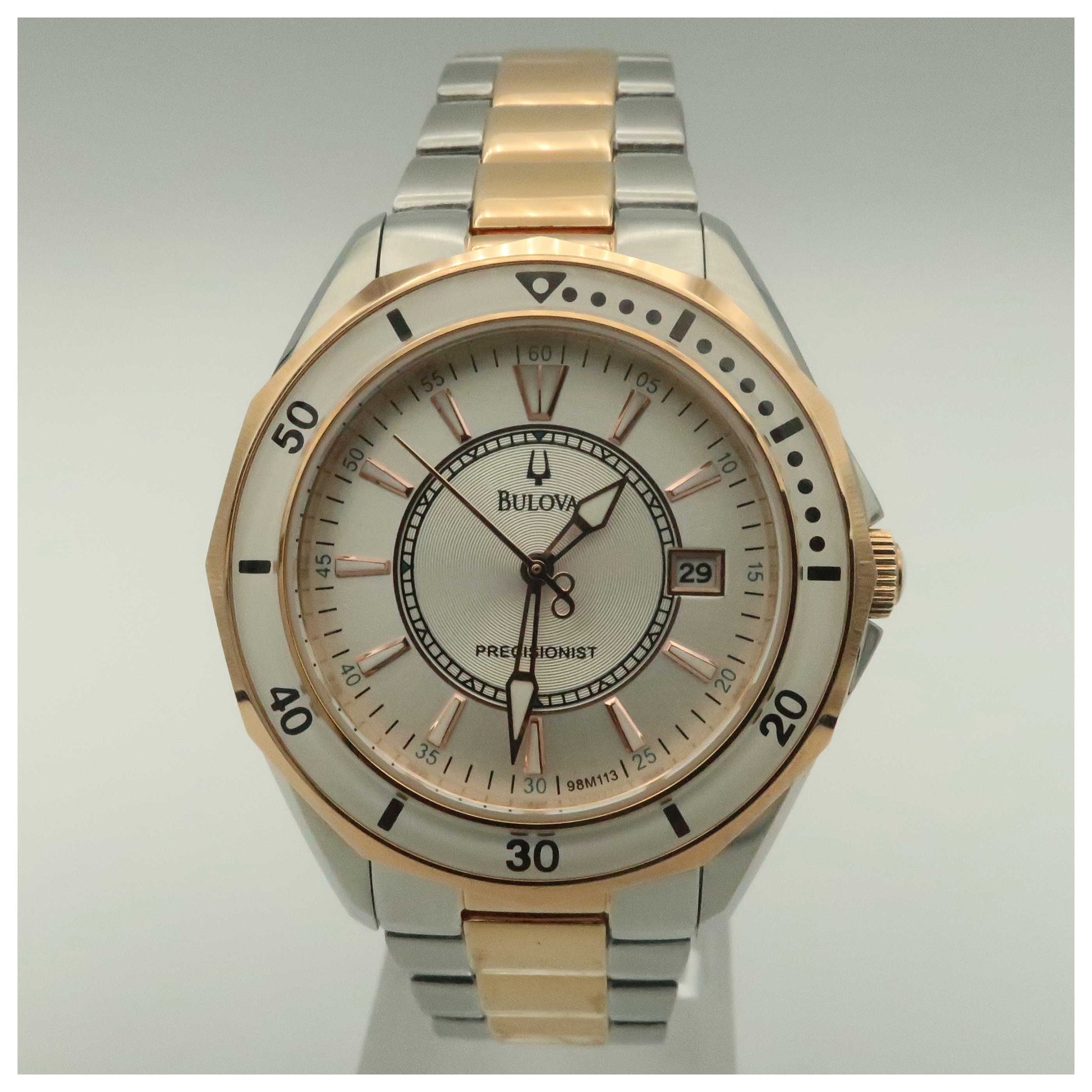 Front view of Bulova Precisionist Women's Japanese Quartz (Battery-Powered) Watch 98M113-PO