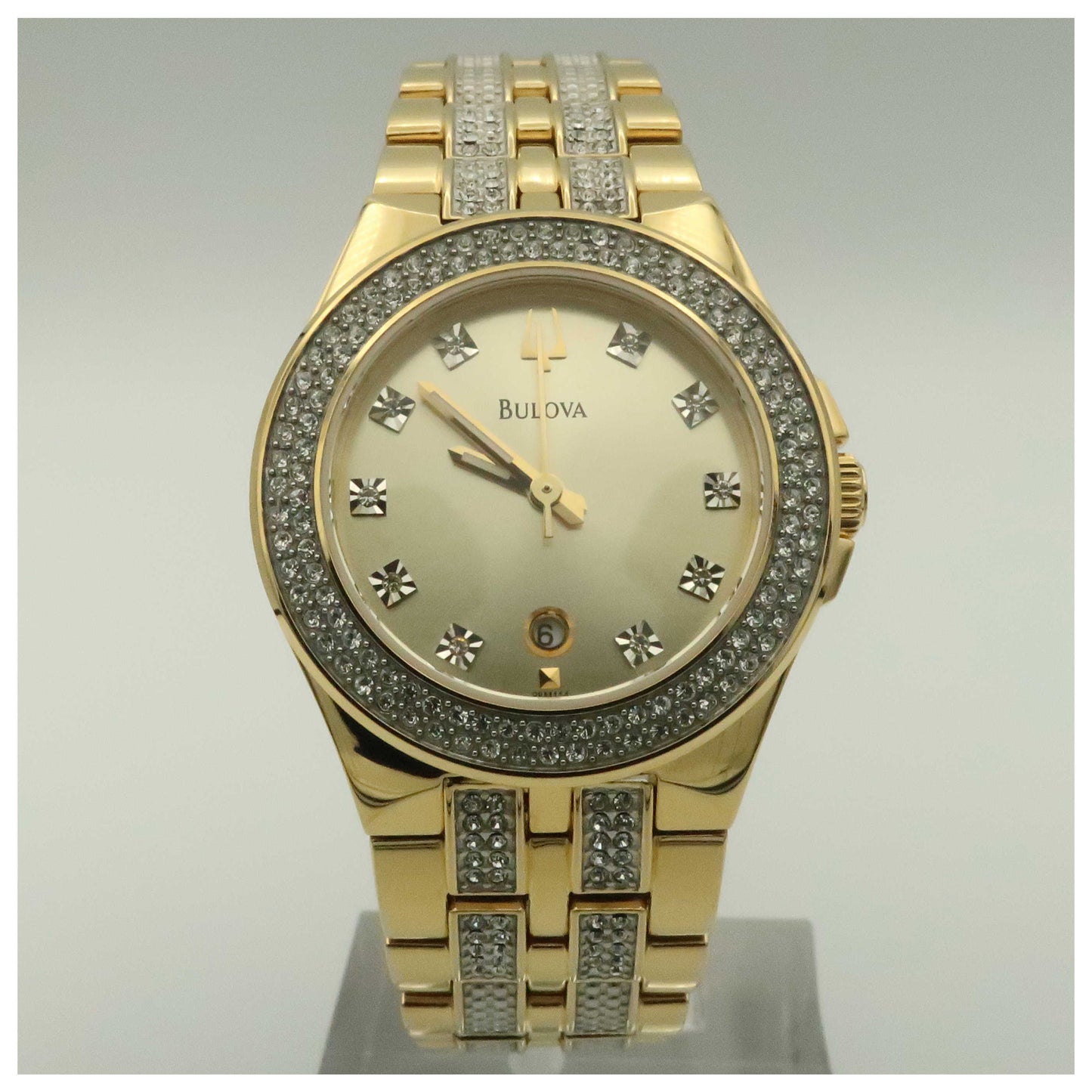 Front view of Bulova Crystal Women's Japanese Quartz (Battery-Powered) Watch 98M114-PO