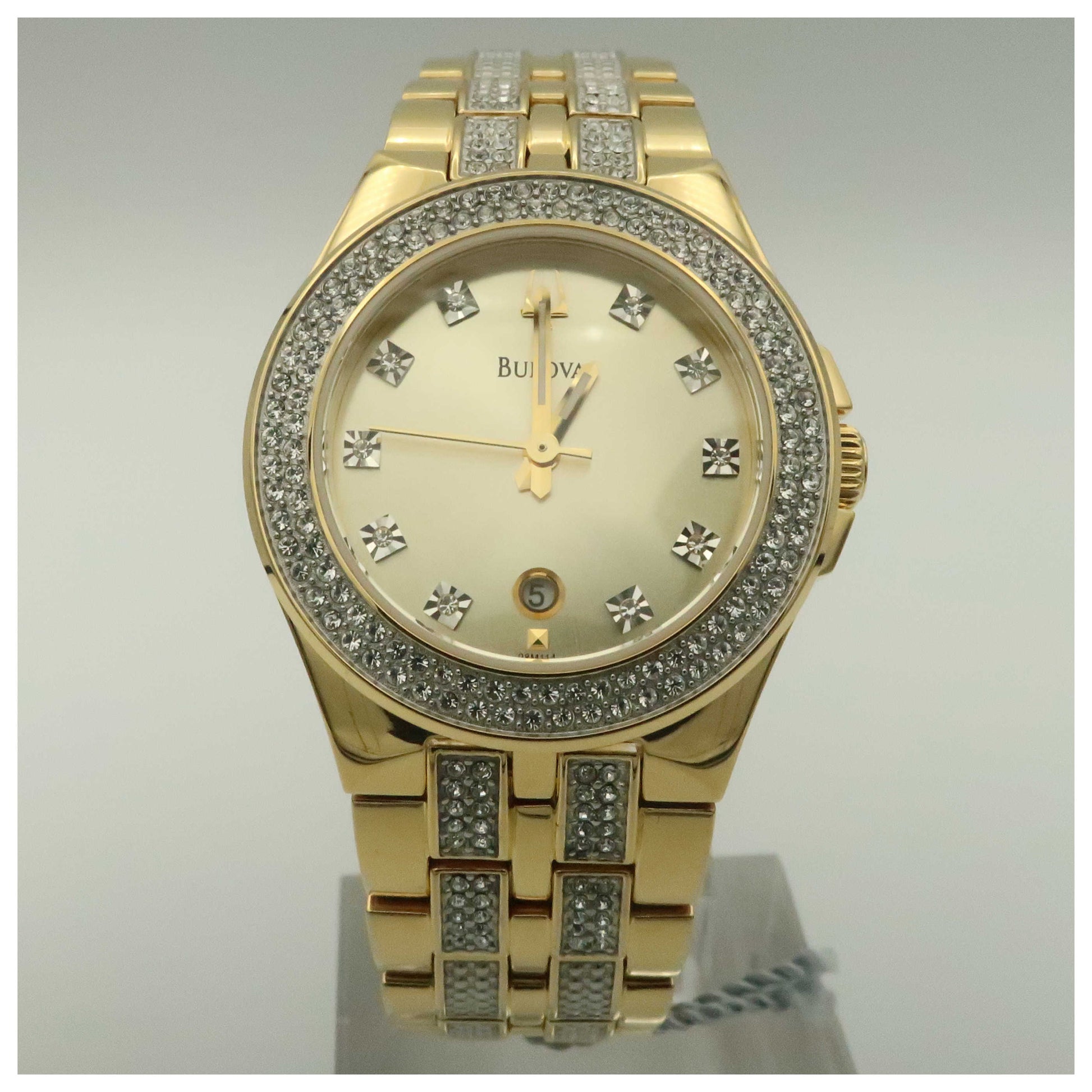 Front view of Bulova Crystal Women's Japanese Quartz (Battery-Powered) Watch 98M114-SD