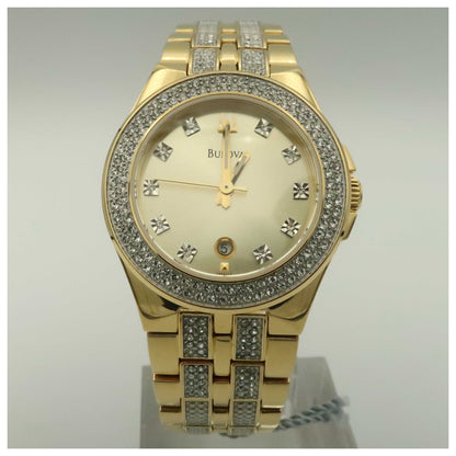 Front view of Bulova Crystal Women's Japanese Quartz (Battery-Powered) Watch 98M114-SD